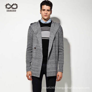 Wool Acrylic Men Hooded Cardigan Sweater Coat